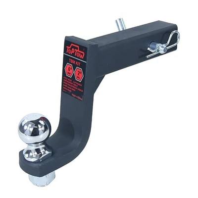 TOPTOW Trailer Hitch Ball Mount Kit with 2 inch Trailer Ball and 5/8 inch Hitch Pin, 6 inch Drop, Fits 2 inch Hitch Receiver, Matte Black