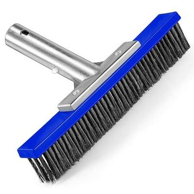 Heavy Duty Pool Brush Head,10-inch Metal Pool Brushes Head with Stainless Steel Wire Bristles & Aluminium Back for Remove Calcium Buildup, Rust Stains on Concrete (Stainless Steel