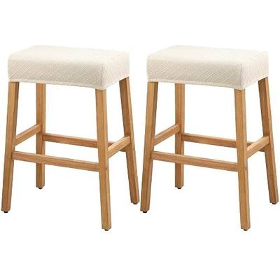 YISUN Stool Covers Rectangle - 2 Pack Stretch Waterproof Saddle Seat Cover Counter Bar Stools Bar Chairs Covers Kitchen Island Chairs Cushion Protector
