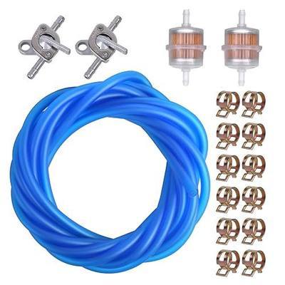 3/16 fuel line 10 Feet with 1/4 Fuel Shut Off Valve 1/4 Fuel Filters Clamps | Rubber Diesel Gas Line Hose for Lawn Mower Minibike Motorcycle Go Kart Dirt Bike Small Engine ATV, for Honda, for Kawasaki