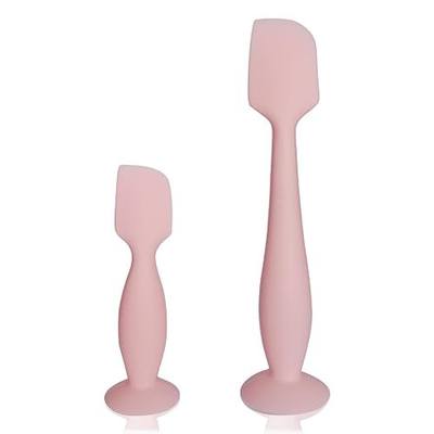 2-Pack Silicone Diaper Cream Spatula, Ergonomic Non-Slip Handle | Ergonomic Non-Slip Handle, Full+Mini Size, Durable Silicone, Easy to Clean, Suction Base, BPA-Free, Dishwasher Safe