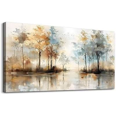 Lapremoly Boho Wall Decor For Living Room Framed Wall Art for Bedroom Abstract Tree Painting Wall Artworks Hang Pictures For Office Decoration Canvas Prints Room Home Decorations Posters 24"X48"