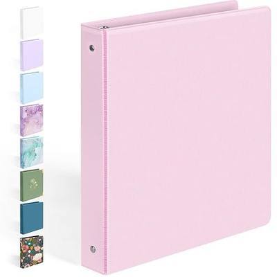 BinderX Extra Durable 3 Ring Binder, Round Rings 1 Inch Binder, Fits 175 Sheets of 8.5x11 Paper, Customizable View Cover with Inside Pockets, Cute 1" Binders, 1 Inch Binders 3 Ring, Pink