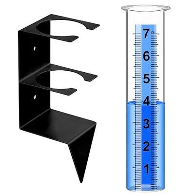 Rain Gauge Outdoor, 7" Capacity Rain Gauge Outdoors with Stainless Steel Mounting Rack Holder, Plastic Large Rain Gauge for Yard Garden Fence Lawn Patio Farm