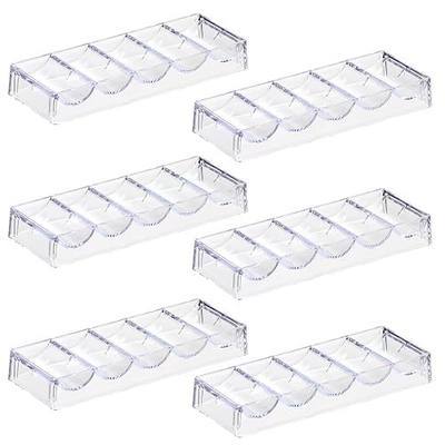 Acrylic Poker Chip Tray Rack- Clear Organizer for 100 Standard Casino Chips-Suitable for Texas Hold'em, Blackjack, Gambling, Poker Clubs, Parties, or Family Casino Nights