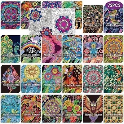 Sinload 72 Pcs Mindful Coloring Book Bulk for Adults, DIY Art Coloring for Adult Stress Relief Drawing Book with Flower for Party Favors Goodie Bag Filler Gifts
