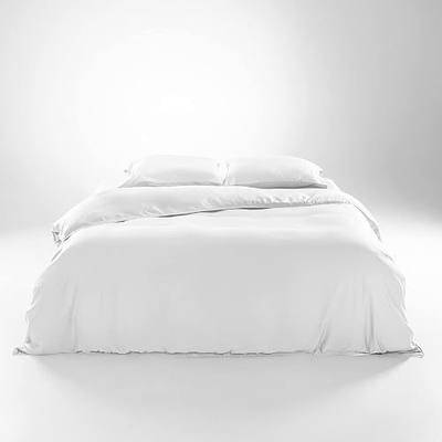 Olive + Crate Tencel King Duvet Cover Set - Hypoallergenic, Cooling Lyocell, Eucalyptus Duvet Cover for Hot Sleepers with Two Pillowcases - White Snow 3-Piece