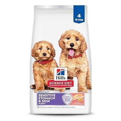 Hill's Science Diet Puppy Sensitive Stomach & Skin Dry Dog Food | #1 Veterinarian Recommended, Salmon & Brown Rice, 4 lb. Bag