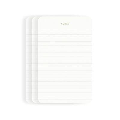 Pinesman - Elegant Desk Notepads for Professionals, Executive's Memo Pads, Minimalist, Gold Foiled, Lined Layout, 3 Pack, 225 Sheets Total (75 Each), 6.3" x 3.9”, 95 GSM, Eco-friendly, FSC™ Certified