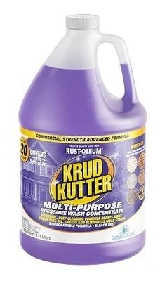 Krud Kutter Multi-Purpose Pressure Washer Concentrate & Manual Use Outdoor Cleaner | Deep Cleans Tough Dirt, Oil, Grease, and Stains for Vinyl, Concrete, Wood, Brick, Stone & More | 1 Gallon