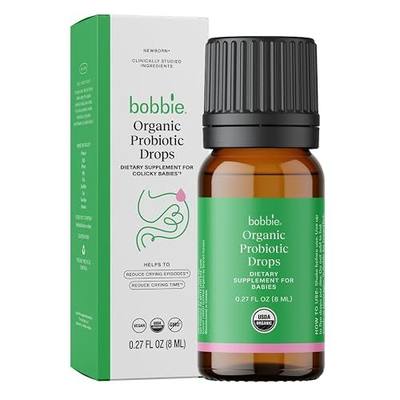 Bobbie Organic Baby Probiotic Drops, Gut Health, 1 Billion CFU, 0.27 fl oz | Daily Liquid Supplement, Eases Fuss & Tears, Vegan, For Newborn Babies & Infants
