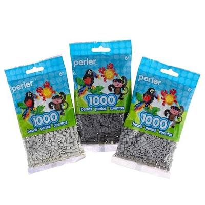 Perler 83-99787 1000 Piece Fuse Bead Bags of Light Gray, Gray, and Dark Gray, 3 Pack