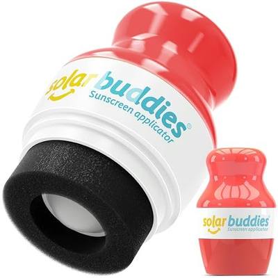 Solar Buddies Sunscreen Applicator – Full Red– Refillable Roll-on Sponge for Sunscreens & Lotions – For Kids, Adults & Families – Holds 3.4Fl Oz – Perfect for Travel