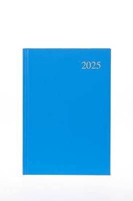 Collins Essential 2025 Business Diary - A5 Day to a Page Planner with Leathergrain Hardback Cover - Light Blue - ESSA51.57-25