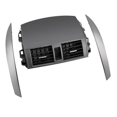 Center Dash A/C Air Vent, Fits 2008 2009 2010 2011 2012 2013 Corolla, Gray | w/ Cover Strips Trim Left+Right Pair, Upper Dashboard Trim Cover Outlet Grille Panel # 55663-02060 55436-02330 55435-02370
