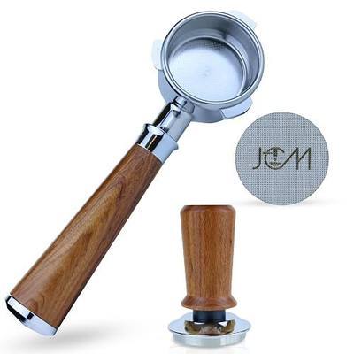 54mm Bottomless Portafilter for Breville Espresso Machines with 18g Filter Basket & 53.35mm Espresso Puck Screen Naked – Red Rosewood