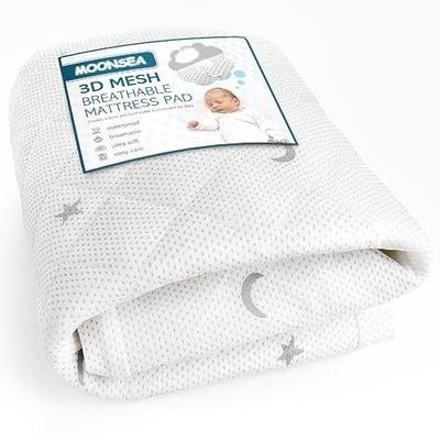 Moonsea Pack and Play Mattress Pad, Fits Graco Pack 'n Play Travel Dome LX Playard, Waterproof, Breathable, Machine Washable, White
