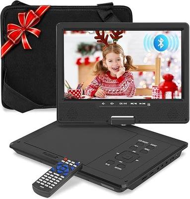 12.5" Portable DVD Player, Bluetooth Headrest Video Players with 10.1" Swivel Screen, 5 Hours Rechargeable Battery, DVD Player for car, Regions Free, Car DVD Player Supports SD/USB/Sync TV