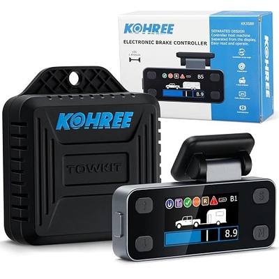 Kohree Upgraded Trailer Brake Controller Kit, Split Design, LCD Screen, Smart Chip, Proportional Braking, Electric Brake Controller for Trailers with 1-4 Axles | Electric Brake Controller, Split Design, LCD Screen, Smart Chip, Proportional Braking, for Trailers with 1-4 Axles