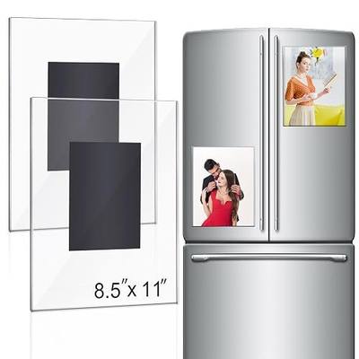 CroBlissful 2 Pcs Acrylic Magnetic Photo Frame for Fridge Large Magnetic Picture Frames Clear Magnetic Acrylic Frame for Locker Cubicle Display Children Artworks and Schedules(8.5 x 11 Inch)