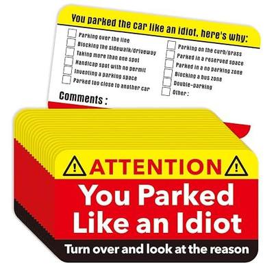 160psc You Parked Like an Idiot Business Cards Bad Parking Cards 3.5"x2" Multi Reasons Violation Stocking Stuffers for Adults
