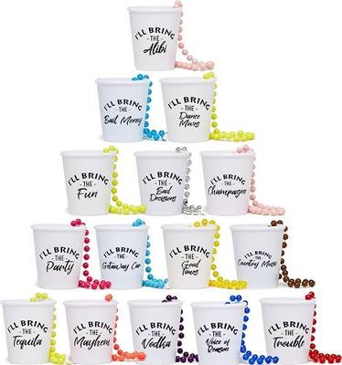 Funky Junque Shot Glass Necklaces - 15 Pack: Mayhem Bundle | Hands-free reusable shot glass necklaces for bachelorette parties, bridal showers, girls trips & wedding weekends