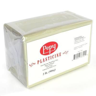 Pepy Reusable and Non-Drying Oil-Based Plasticine Modeling Clay, Cream, 2 Pounds, Sulfur-Free & Non-Toxic, Great for Kids, Beginners, and Artists, Perfect for Arts and Crafts Projects