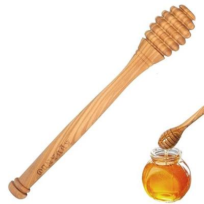 Traditional Olive Honey Dippers - Durable & Warp-Resistant, Preserves Honey Purity, 1pcs, 6.3 Inch