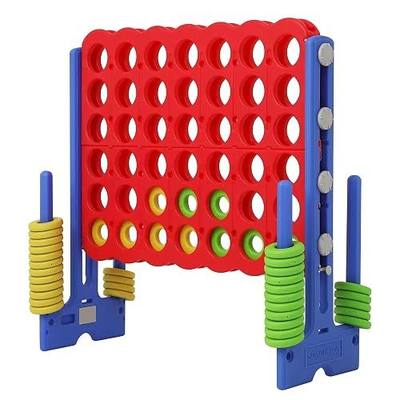 Patent Authorized Giant 4 Connect in a Row Game, Height Adjustable Jumbo Yard Games for Kids and Adults Outdoor Play, Backyard Large Four Connect Floor Games (Blue/Red)