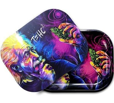 Small Metal Trays with PVC Soft Magnetic Lid Metal Tray with Lid Cover Cute Decorative Tray Ideal Storage for Home or on The Go, 7" x 5.5"