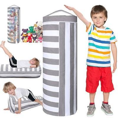 UVIAHOMI Stuffed Animal Storage Bean Bag Cover for Kids, Boys and Girls - Organize, Sit, Play, Box Help Promote Comfort - X-Large, Cylinder, Premium Cotton Canvas