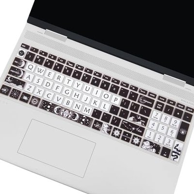 Cute Keyboard Cover for 15.6’’ HP Laptop 15-dw 15-dy 15-ef 15-da/db/bs 15-dy5033dx 15-dw0083wm 15-ef2126wm 15-da0014dx, Envy x360 15m-dr/ds 17-bs/bw, Pavilion 15-cs/cc, Sun and Moon