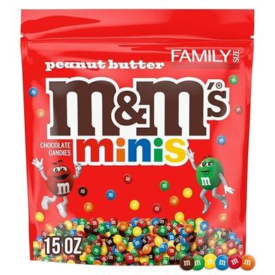 M&M'S Minis Peanut Butter Chocolate Candy Bulk Bag, 15 Oz | Peanut butter M&M'S, mini M&M'S candy bulk bag, family size 15 Oz, resealable bag, treat to share