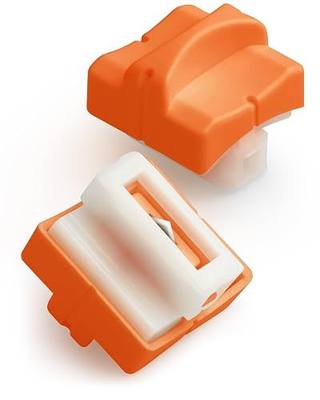Firbon Paper Cutter Replacement Blades, Refill Blades for A4 A5 Trimmers | 2 Pieces Orange Blade Set | Spring-loaded Safety Design | Compatible for Paper Trimmer Slicer