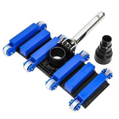14" Heavy-Duty Pool Vacuum Head with Wheel and Rotating Hose Adapter with 6 Weighting Blocks,Pool Vacuum Head Suitable for Above Ground and inground Pools(Pole not Included)