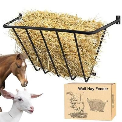 Hay Feeder Goat, 36"x 21"x12" Goat Hay Rack 1 Pack, Heavy Duty Iron Wall Hay Rack for Sheep, Horses, Effortless Installation in Farms, Stables, Goat Barns, and Yards
