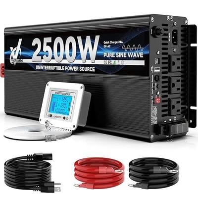 2500 Watt Sump Pump Backup Battery System, Automatic Switching to Battery Inverter Power, Professional Backup System in Case of Power Failure, Pure Sine Wave Output Remote Controller with LCD Screen