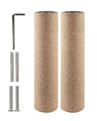 BNOSDM 2 Pcs M8 Cat Scratching Post Replacement Poles 11.8 x 2.75 in Cat Tree Tower Scratch Ropes Refill Sisal Pole Part for Refurbishment Hemp Grey