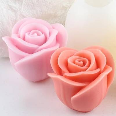 XIAOSHUI Rose Flower Candle Molds Rose Candle Silicone Mold for Candle Home Decorate Mold Candle Making Aromatherapy Gypsum Candles Clay Craft