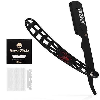 FEISIER Straight Razors for Men, Professional Straight Single Edge Razor Kit, Stainless Steel Barber Razor with 100 Replacment Blades,Premium Barber Razor for Men's Shaving Salon