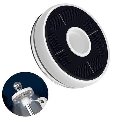ZMTECH 1PC Solar Light for Flag Pole, Waterproof Outdoor Lighting for 5-10FT Flagpoles, Auto On/Off with Solar Charging, Fits 1in Diameter Poles (White)