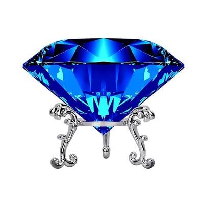 60mm Large Crystal Diamond Paperweight with Stand Jewels Wedding Decorations Centerpieces Home Decor (2.36 in, Blue)
