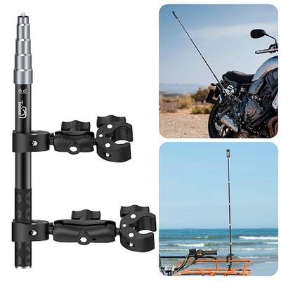 Aluminum Alloy Motorcycle Handlebar Mount Double Clamp Locking Anti-Fall, 47" Invisible Selfie Stick for Insta360 X5/X4/X3/X2/ONE RS/GO 2/3 Hero 13-7 DJI Camera
