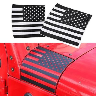 American Flag Body Armor Corner Cover Decal for Jeep Wrangler JK 2007-2017 | Hood Corner Emblem Decal Stickers, Exterior Accessories