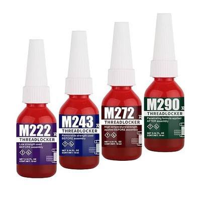 Realth 10 ml 4 Pack Thread Locker M222 M243 M272 M290 | Lock Tight Threadlocker for Nuts & Bolts Locker & Seal Fasteners, Thread Locking Compound Anaerobic Curing Metal Glue