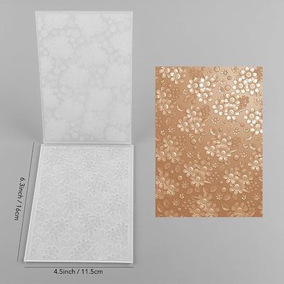 Briartw 3D Embossing Folder for Card Making,Mini Blooms Clear Plastic Texture Fades Embossing Folder Template for Scrapbooking and Other Paper Craft Album Stamps DIY Decoration