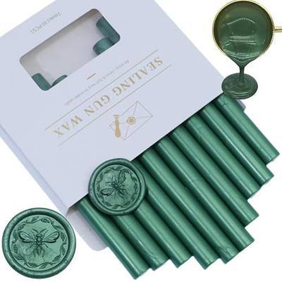Wax Seal Sticks, Atobpp 10pcs Olive Green Glue Gun Wax Sticks for WaxSeal Stamp, WaxSealing for 0.43'' Glue Gun Wax SealingSticks (Olive Green)