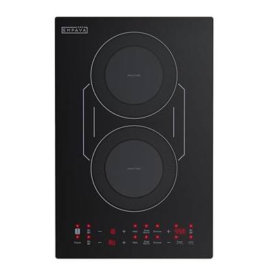 Empava Flex Induction Cooktop 2 Burner, Vert. Countertop/Drop-in, Plug in | cTUVus Certification, Bridge-SYNC, 3 Preset Modes, 18 Power Levels, 1-299 Min Timer, Pan Sensor, Safety lock, Pause, 1800W