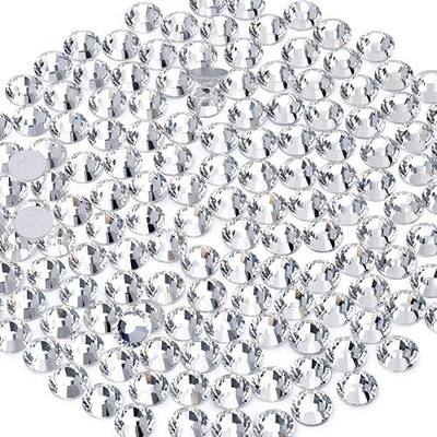 2000PCS SS20/5mm Glass Crystal Rhinestones (Clear), Flatback Clear Rhinestones for Bedazzling Crafting DIY Crafts Nail Art Makeup Decoration, Gems Diamond Charms for Tumbler Shoes Clothing Mug