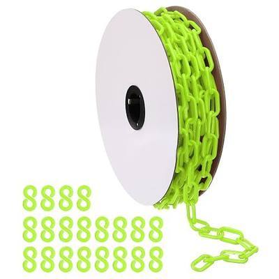 PATIKIL Plastic Chain Links, 52 Foot 1/4inch(6mm) Green Plastic Chains for Barriers, Crowd Control, Queue Lines, Parking, Fences, Gate, Concerts, and Decoration